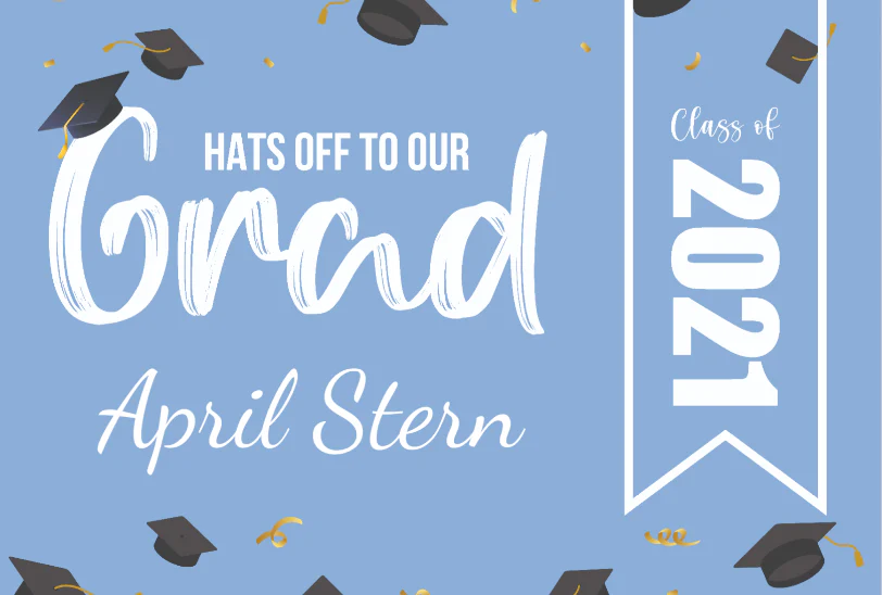 Personalized Hats Off Grad Graduation Yard Sign - Image 4